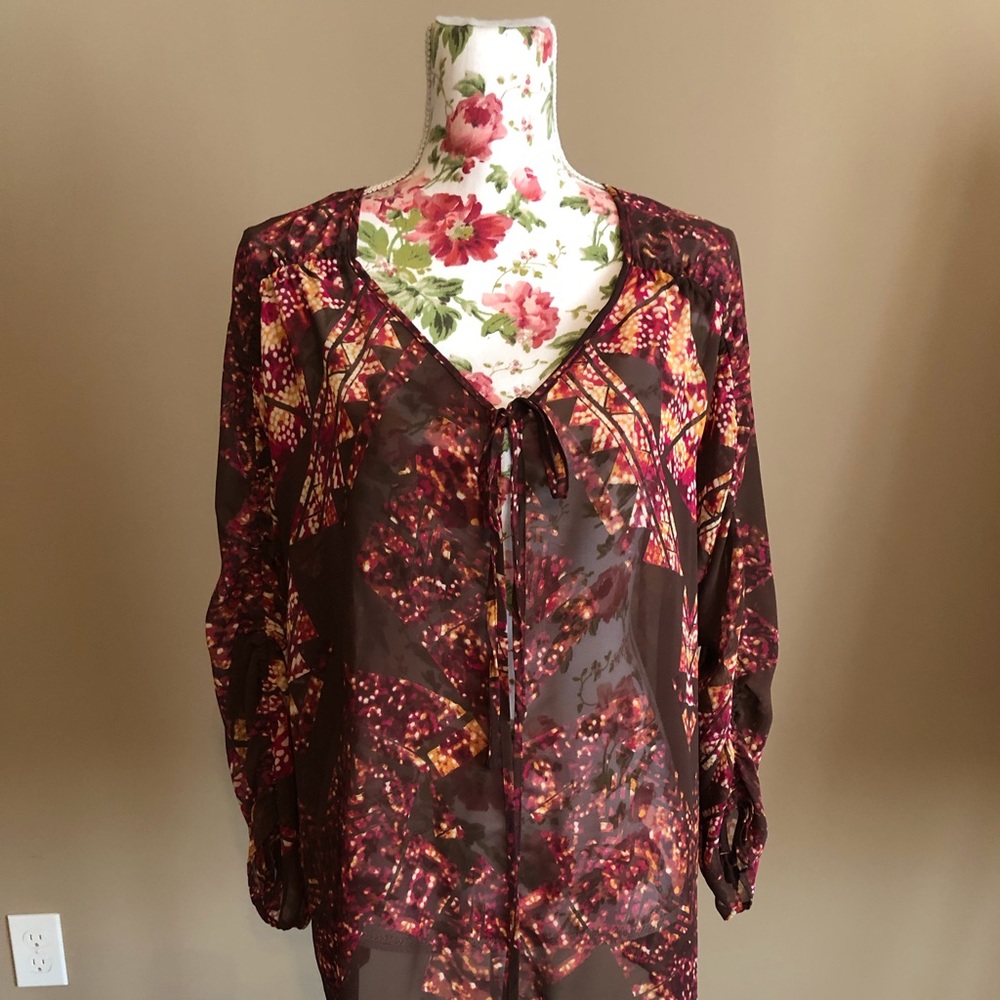 Multicolored Sheer top by LYS Sz 1X NWT
